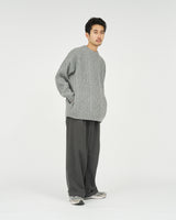 Fresh Service /  SHETLAND WOOL x SOLOTEX® TECH FISHERMAN SWEATER  - H,Gray