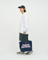 Fresh Service / FRIEND EDITIONS CANVAS ZIP TOTE BAG - NAVY