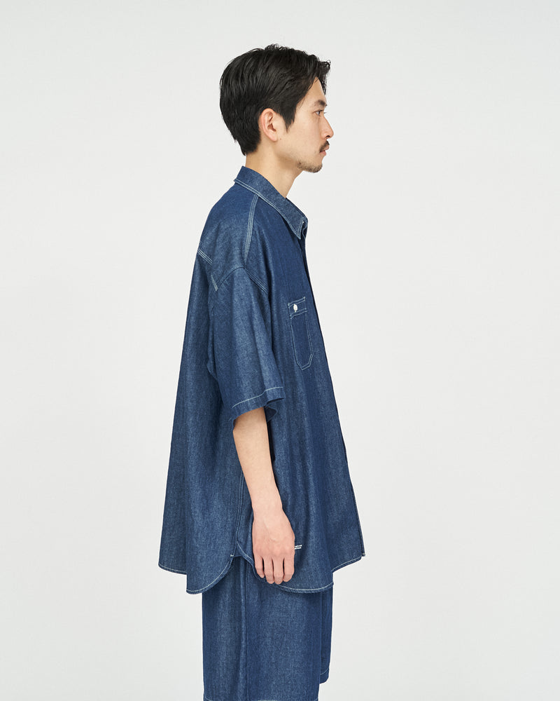 Fresh Service / LIGHT DENIM  S/S SHIRT  - DARK FADE