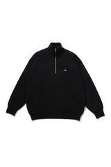 Fresh Service /  THERMAL JERSEY HARF ZIP KNIT - BLACK
