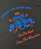 Down On The Corner / S/S D.S. Tee "Living The Good Life" - Black