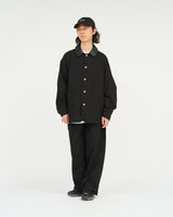 Fresh Service /  COTTON CANVAS LEATHER COLLAR WORK JACKET - BLACK