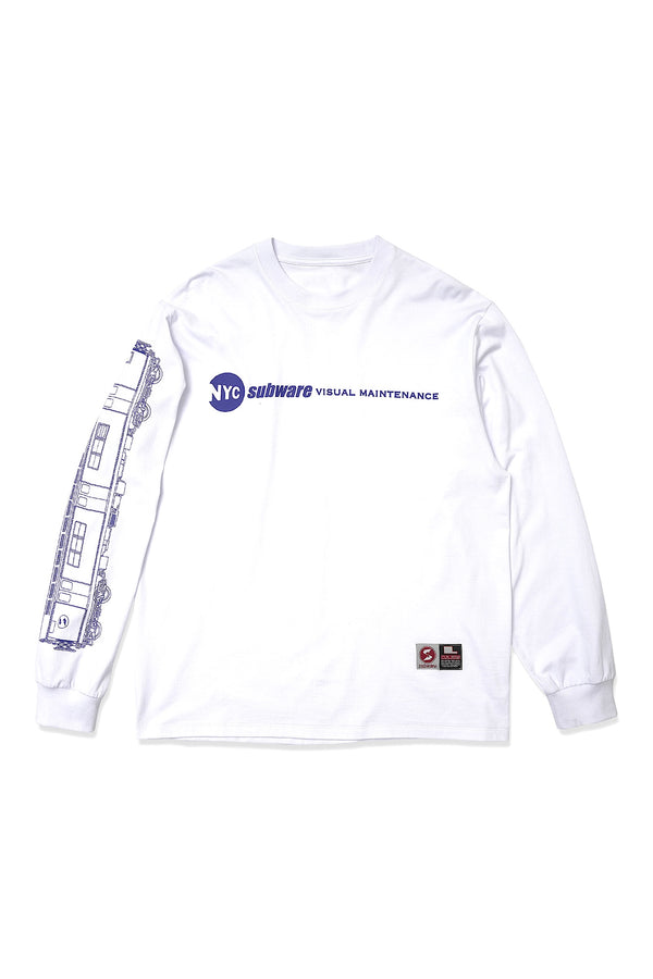 SUBWARE  / MARQUEE LOGO LONG SLEEVE TEE - WHITE