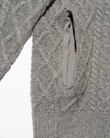 Fresh Service /  SHETLAND WOOL x SOLOTEX® TECH FISHERMAN SWEATER  - H,Gray