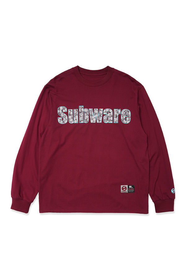 SUBWARE  / FAT CAP FILL LONG SLEEVE TEE - MAROON