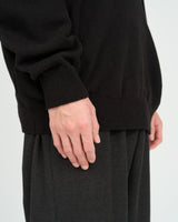 Fresh Service /  THERMAL JERSEY HARF ZIP KNIT - BLACK