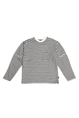 MODMNT /DETACHABLE BORDER L/S TEE - WHT×NVY