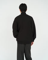 Fresh Service /  THERMAL JERSEY HARF ZIP KNIT - BLACK