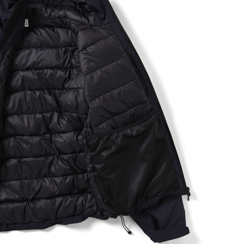 ES.1 / 3lyr down Hoodie - Navy