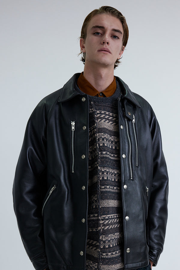 White Mountaineering /LEATHER COACH JACKET - WM2573214
