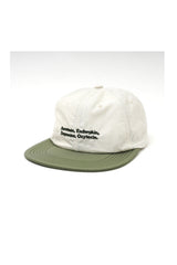 Garbage / SOFT BRIM 6 PANEL CAP LOW (HAPPY CHEMICALS) - OFF WHITE / ARMY GREEN BRIM (ARMY GREEN EMB)