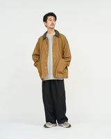 Fresh Service /  COTTON CANVAS LEATHER COLLAR WORK JACKET - CAMEL
