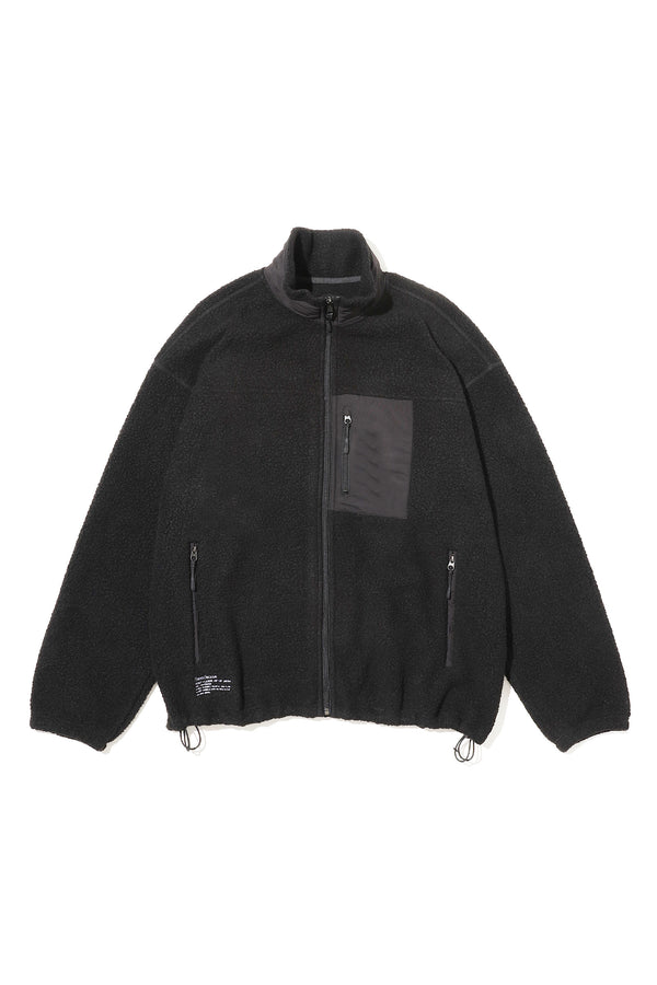 Fresh Service / HEAVY FLEECE ZIP-UP JACKET - Black