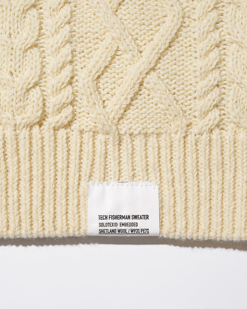 Fresh Service /  SHETLAND WOOL x SOLOTEX® TECH FISHERMAN ZIP-UP  - Ivory