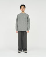 Fresh Service /  SHETLAND WOOL x SOLOTEX® TECH FISHERMAN SWEATER  - H,Gray