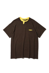 Mountain Folks Tailoring /W-Neck Tee - Brown