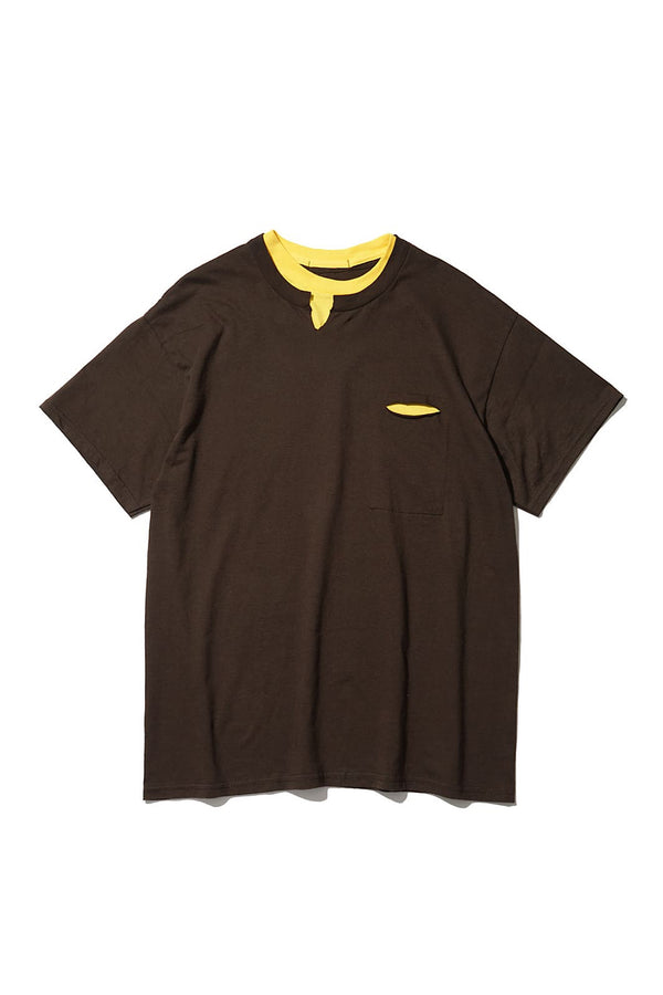 Mountain Folks Tailoring /W-Neck Tee - Brown