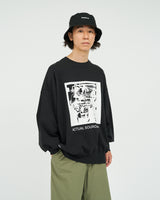 Fresh Service / AS×FS LIGHT OZ CREW NECK "LITHOGRAPH" - BLACK