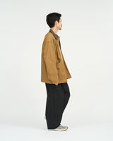 Fresh Service /  COTTON CANVAS LEATHER COLLAR WORK JACKET - CAMEL