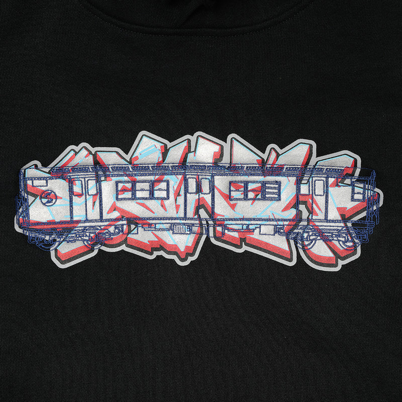 SUBWARE  / STASH PIECE + TRAINCAR HOODIE - BLK