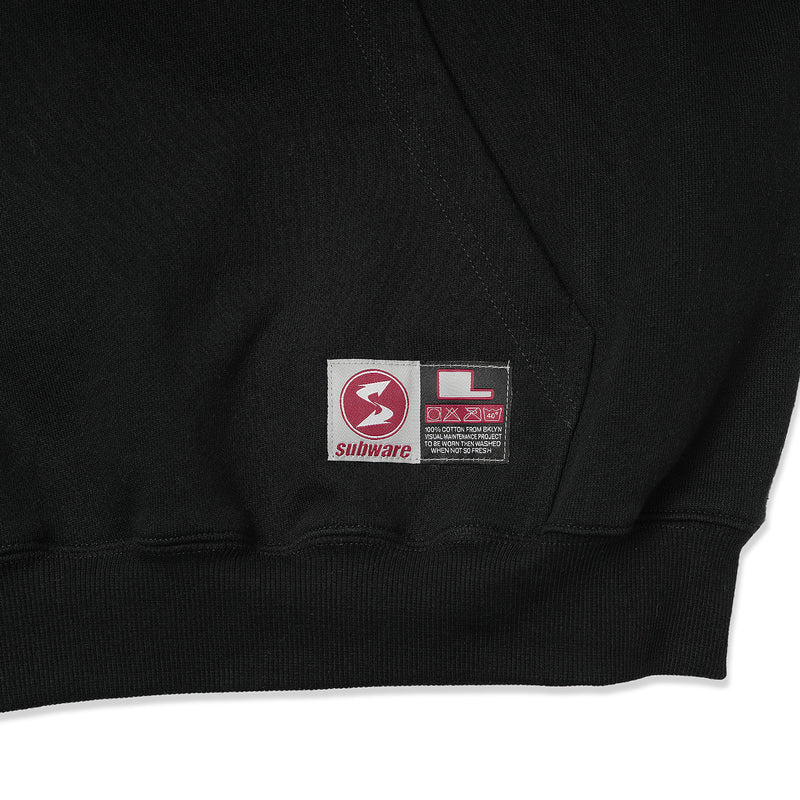 SUBWARE  / STASH PIECE + TRAINCAR HOODIE - BLK