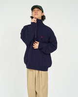 Fresh Service /  THERMAL JERSEY HARF ZIP KNIT - NAVY