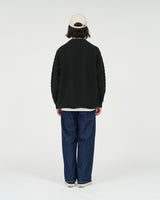Fresh Service /  SHETLAND WOOL x SOLOTEX® TECH FISHERMAN SWEATER  - Black