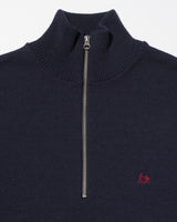 Fresh Service /  THERMAL JERSEY HARF ZIP KNIT - NAVY