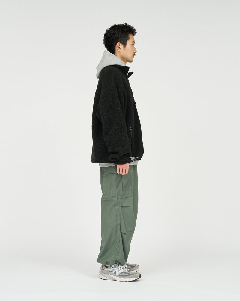 Fresh Service / HEAVY FLEECE ZIP-UP JACKET - Black