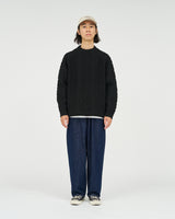 Fresh Service /  SHETLAND WOOL x SOLOTEX® TECH FISHERMAN SWEATER  - Black