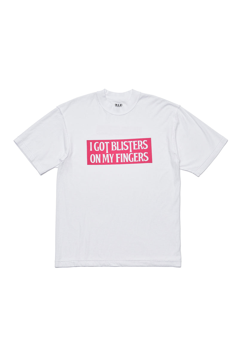 Riding Equipment Research / Logo Tee (MINE) - RER190/White*D.PINK