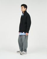 Fresh Service /  SHETLAND WOOL x SOLOTEX® TECH FISHERMAN ZIP-UP  - Black