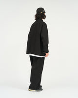 Fresh Service /  COTTON CANVAS LEATHER COLLAR WORK JACKET - BLACK