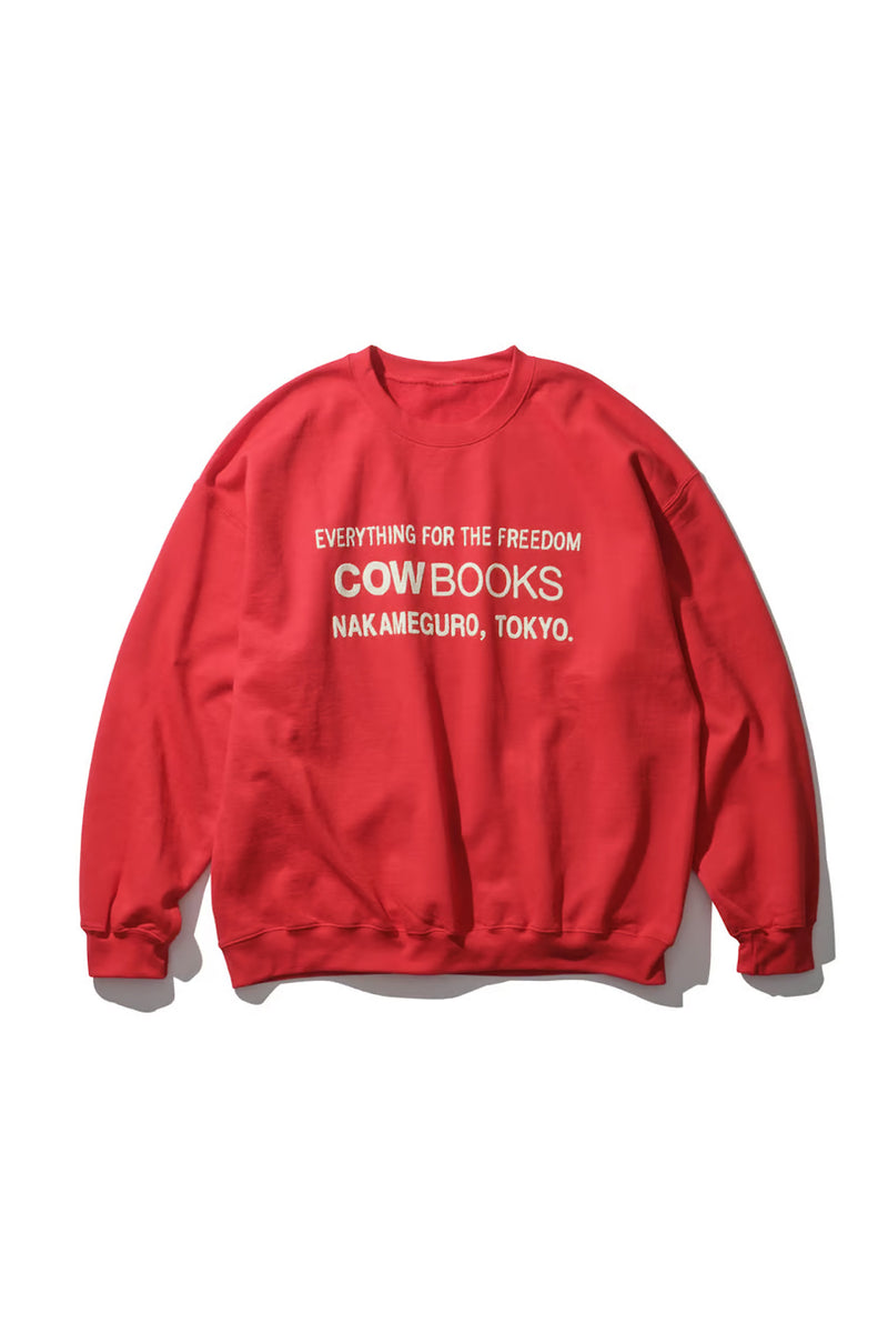 COW BOOKS/Book Vendor Sweatshirt (Logo/Ivory) - Red