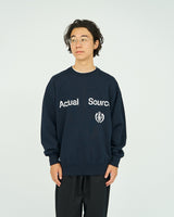 AS×FS / Light Oz Crew Neck Sweat "COLLEGE" - Navy