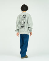 AS×FS / Light Oz Crew Neck Sweat "COMIC" - H.Gray