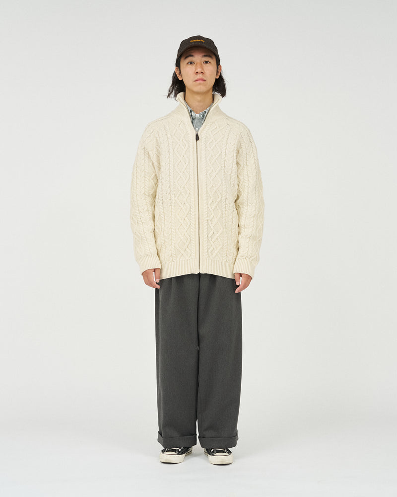 Fresh Service /  SHETLAND WOOL x SOLOTEX® TECH FISHERMAN ZIP-UP  - Ivory