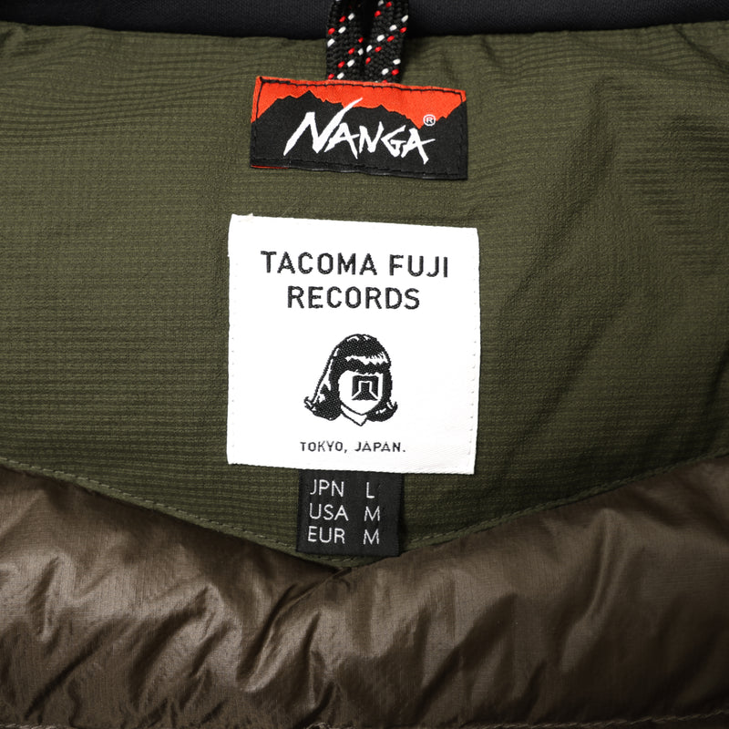 TACOMA FUJI RECORDS × NANGA / AURORA TEX DOWN JACKET “Art Science Thought Nature” ver. - Khaki 