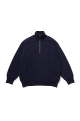 Fresh Service /  THERMAL JERSEY HARF ZIP KNIT - NAVY
