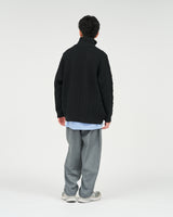 Fresh Service /  SHETLAND WOOL x SOLOTEX® TECH FISHERMAN ZIP-UP  - Black