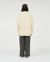 Fresh Service /  SHETLAND WOOL x SOLOTEX® TECH FISHERMAN ZIP-UP  - Ivory