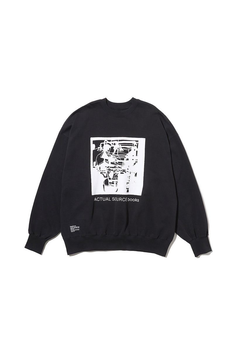 Fresh Service / AS×FS LIGHT OZ CREW NECK "LITHOGRAPH" - BLACK