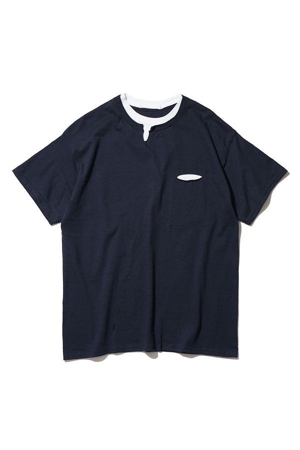 Mountain Folks Tailoring /W-Neck Tee - Navy