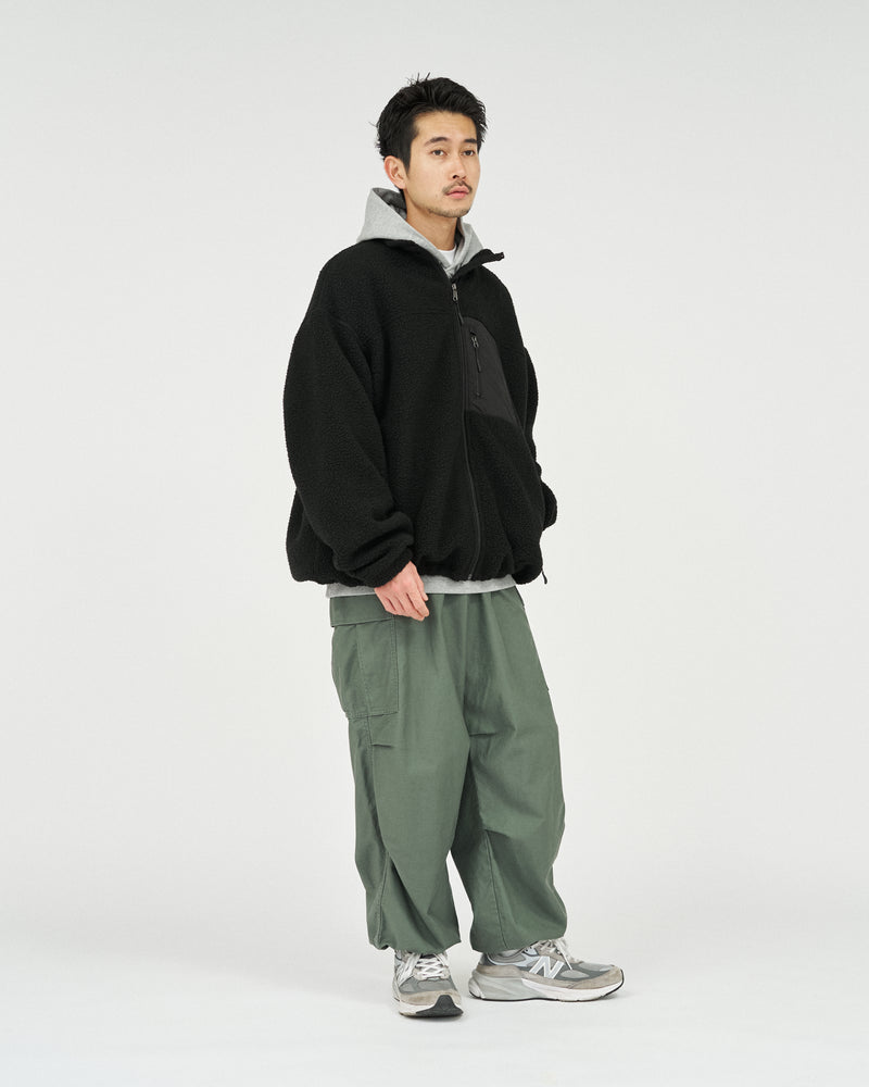 Fresh Service / HEAVY FLEECE ZIP-UP JACKET - Black