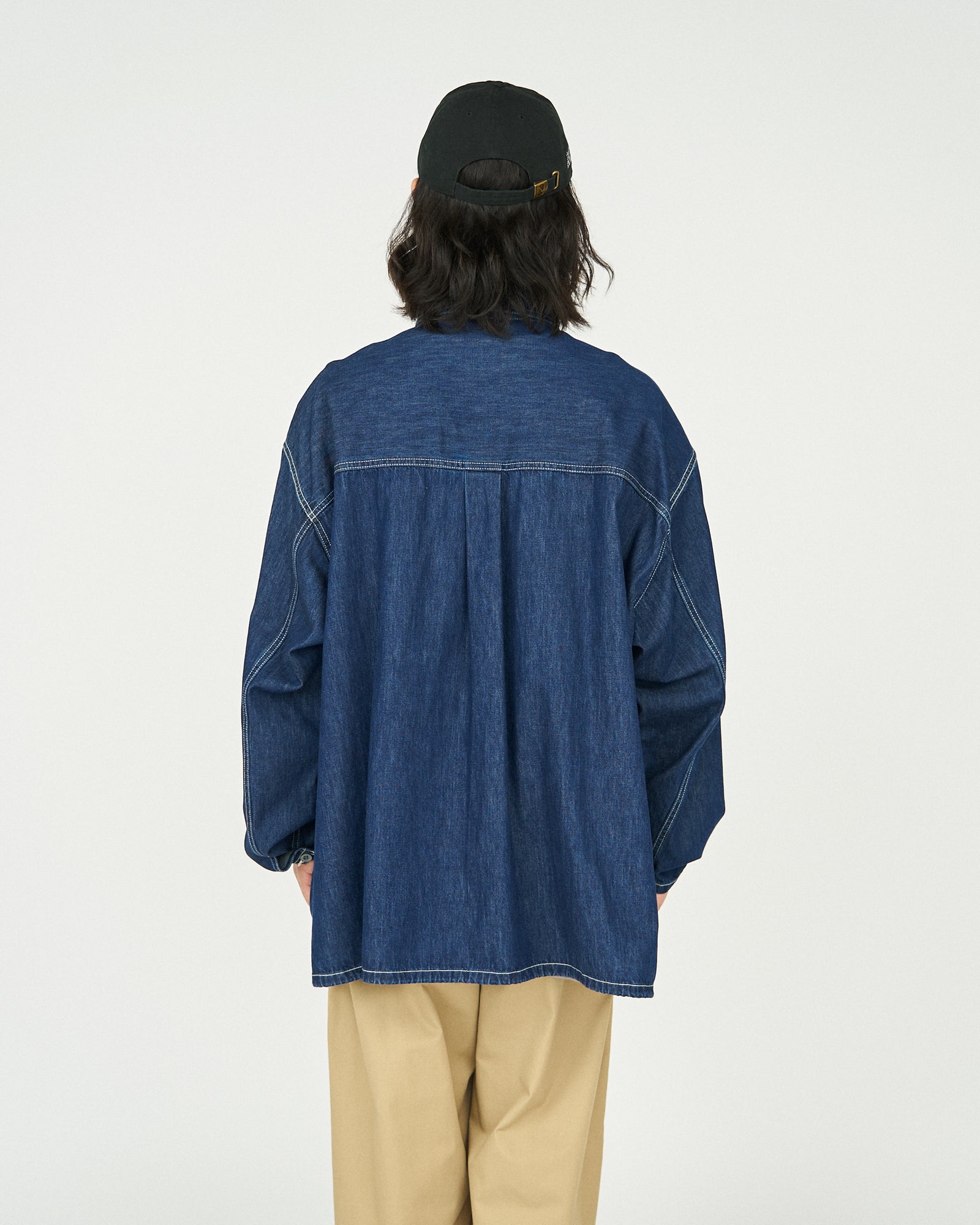 ② フレッシュサービス デニムプルオーバーシャツ Mサイズ ワンウォッシュ FreshService＞ DENIM PULLOVER SHIRT/デニムプルオーバーシャツ