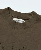 Mountain Research /Punctured Letters Tee "No Fun" - Brown