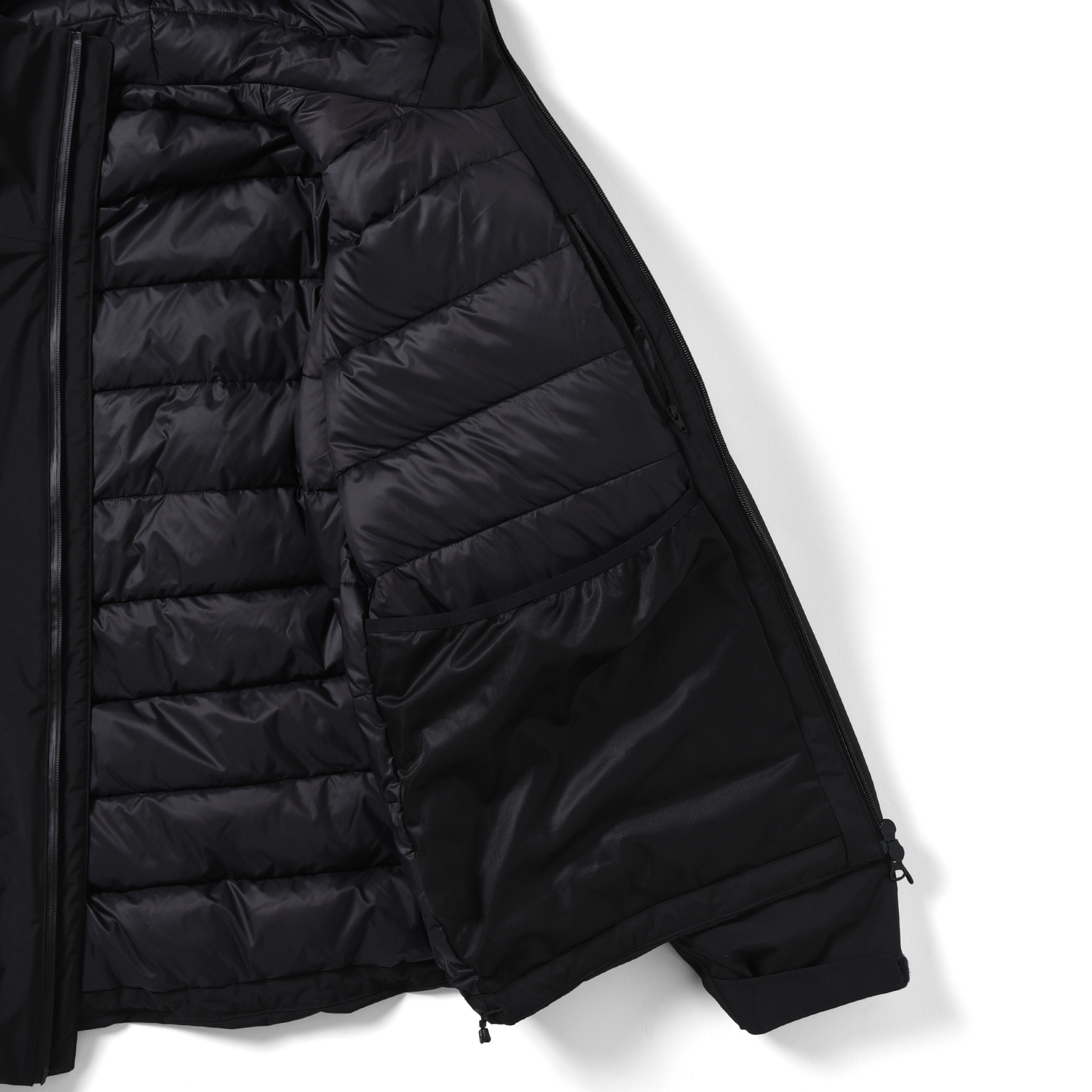 ES.1 / 3lyr down Hoodie - Black – redtriangle