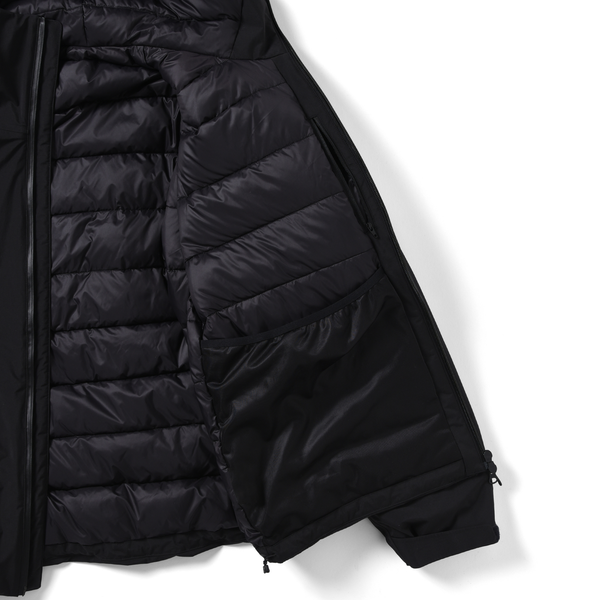 ES.1 / 3lyr down Hoodie - Black
