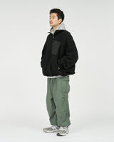 Fresh Service / HEAVY FLEECE ZIP-UP JACKET - Black