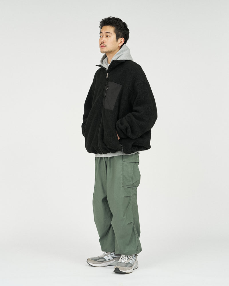 Fresh Service / HEAVY FLEECE ZIP-UP JACKET - Black